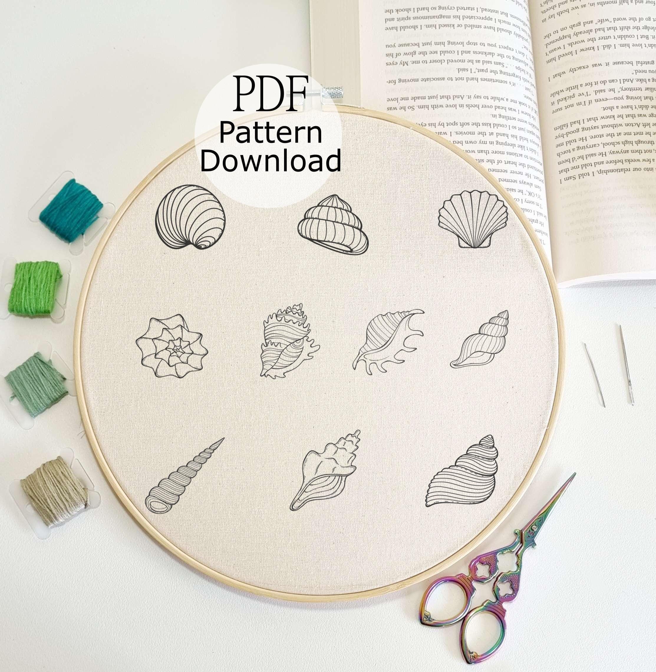 Sea Shells Embroidery Pattern, Coastal DIY Needlework (PDF Download) - Etsy