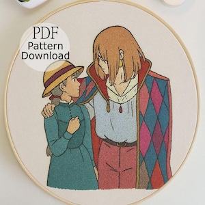 Howl's Moving Castle Embroidery Pattern, Studio Ghibli Anime (PDF Pattern)