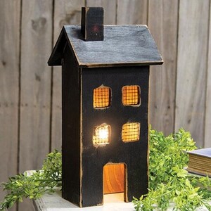 Distressed Wood Lighted House