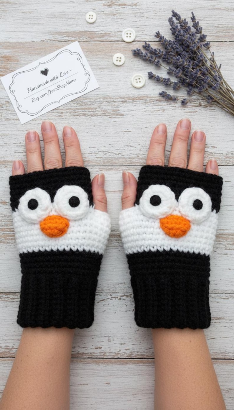 Livfull handgjord garnväska – Regnbågsvirkad väska – Axel- eller axelväska – Färgglad sommaraccessoar Penguin