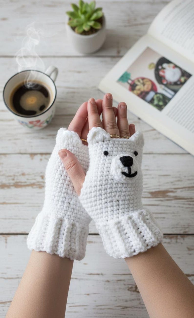 Livfull handgjord garnväska – Regnbågsvirkad väska – Axel- eller axelväska – Färgglad sommaraccessoar Polar Bear