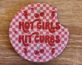 Hot Girls Hit Curbs Car Coasters