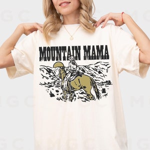 Comfort Colors Graphic Tee - Mountain Mama Shirt, rodeo tshirt, western tshirt dress, mama shirt, cowgirl mama tee, oversized western tee