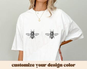 Comfort Colors Shirt - Boobies Bee Custom Graphic Tee | alternative shirt, alt shirt, goth shirt, boob shirt, feminist shirt, save the bees