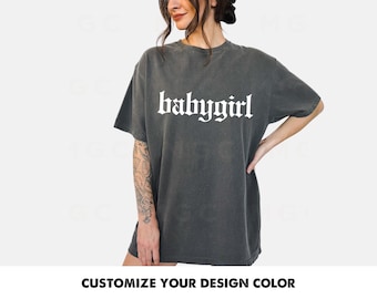 Comfort Colors Babygirl Old English Tee Shirt | Rocker Edgy Vibe, Skater Girl Aesthetic