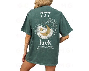 777 Angel Number Shirt | Lucky Graphic Tee | Moon Dice Spiritual Shirt | Manifestation Tee | Positive Vibes Gift Shirt
