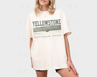 Comfort Colors Graphic Tee - Yellowstone Shirt, Yellowstone National Park, Yellowstone T-Shirt, Vintage Inspired Cotton Tshirt, hiking shirt