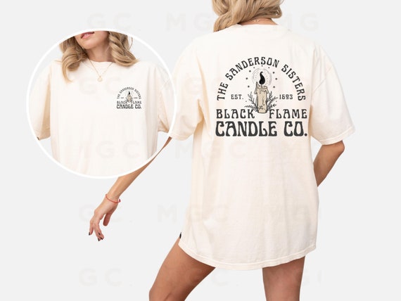 Comfort Colors Graphic Tee - Black Flame Candle Hocus Pocus shirt, oversized Halloween shirt, Sanderson sisters, Salem shirt, fall vibes tee