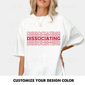 Comfort Colors Graphic Tee - Dissociating Thank You Bag Shirt - dark humor shirt, neurodiversity shirt, funny mental health shirt, ADHD gift