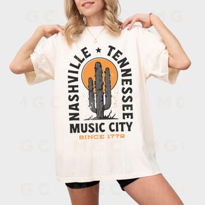 Comfort Colors Nashville Tennessee Music City Graphic Tee Shirt | Boho Hippie Concert tshirt, Western Cowgirl Vibes, western alternative tee