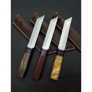 11&quot; Handmade Wood Handle Tanto Knife Japanese Knife Samurai Knife With Sheath Personalized Gifts Engraved Knives For Gift Premium Quality