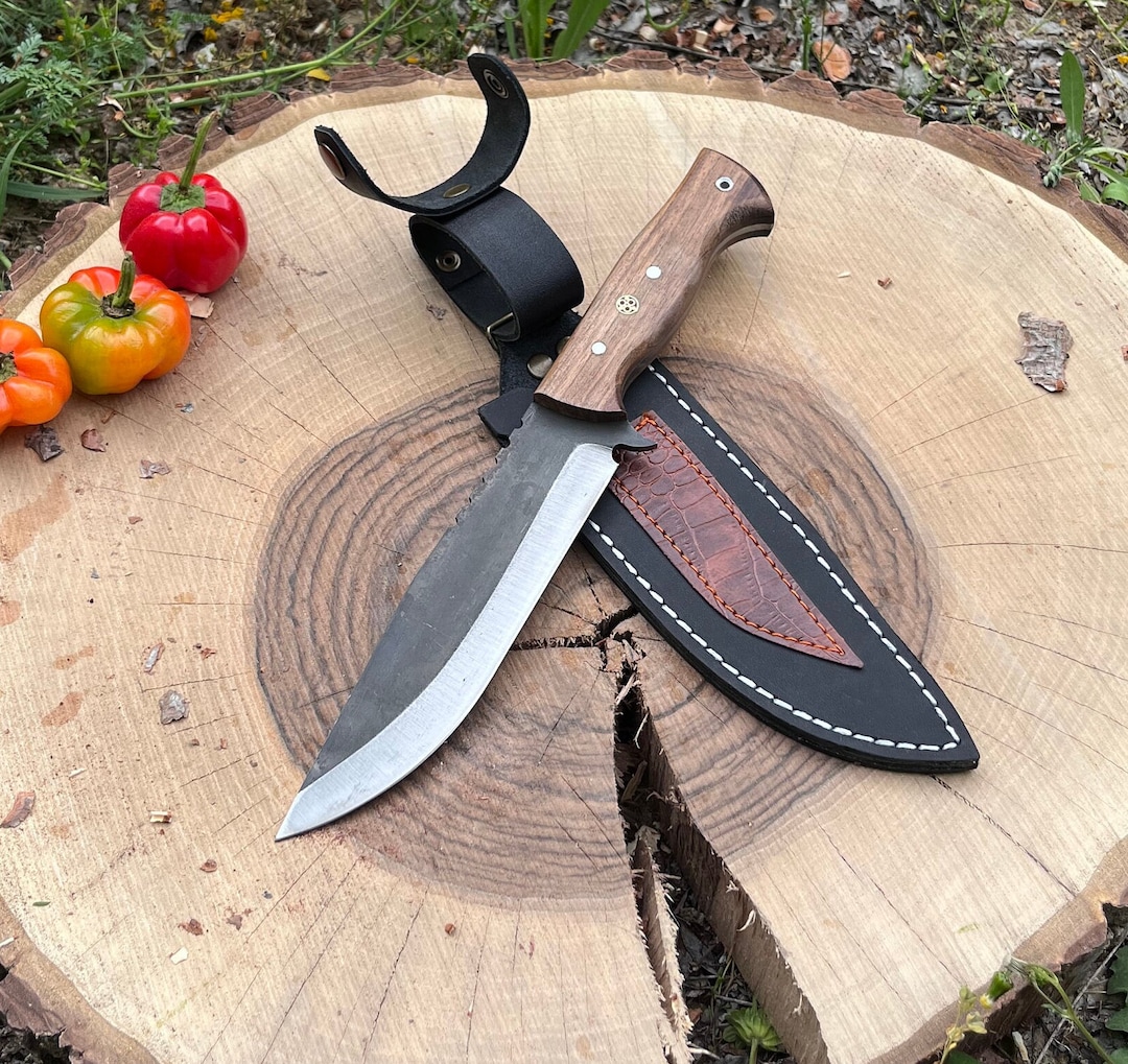Handmade bushcraft knife german steel knife with case personalized