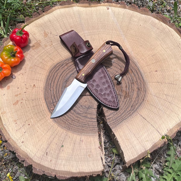 Handmade Knife Fixed Blade With Sheath, Custom Engraved Hunting Knife, Groomsmen Gift Knife, German Bowie Knife, Survival Knife, Gift Knife