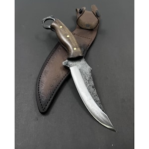 10&quot; Hand Forged Customized Outdoor Bushcraft Knife Custom Gifts For Men Groomsmen Engraved Gifts for Him Personalized Hunting Knife