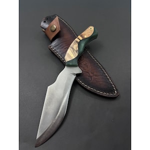 Unique Design Handmade Outdoor Customized Knive Full Tang Tactical Fixed Engraved German Steel With Sheath Groomsmen Knive Hunting Gifts