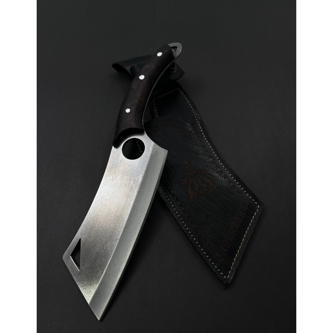 Wood Handle Custom Viking Knife Kitchen Knife With Leather Case