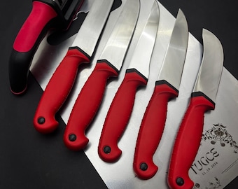 Personalized Serving Board, Customizable Stainless Cutting Board 6 Piece Butcher Knife Set, Perfect Butcher Personalized Gift for Chef Cook