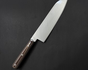 Personalized Santoku Chef Knife: 12.5" Custom 4034 Stainless Steel Blade