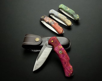 Personalized Collectible Girl Hunter Epoxy Pocket Knife Gifts Custom Engraved Folding Knive Bestfriend Unisex Gift Idea Hunting Monogram