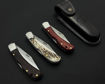 Taschenmesser mit Hirschgeweihgravur: Stahl 4116, Trauzeuge Geschenk