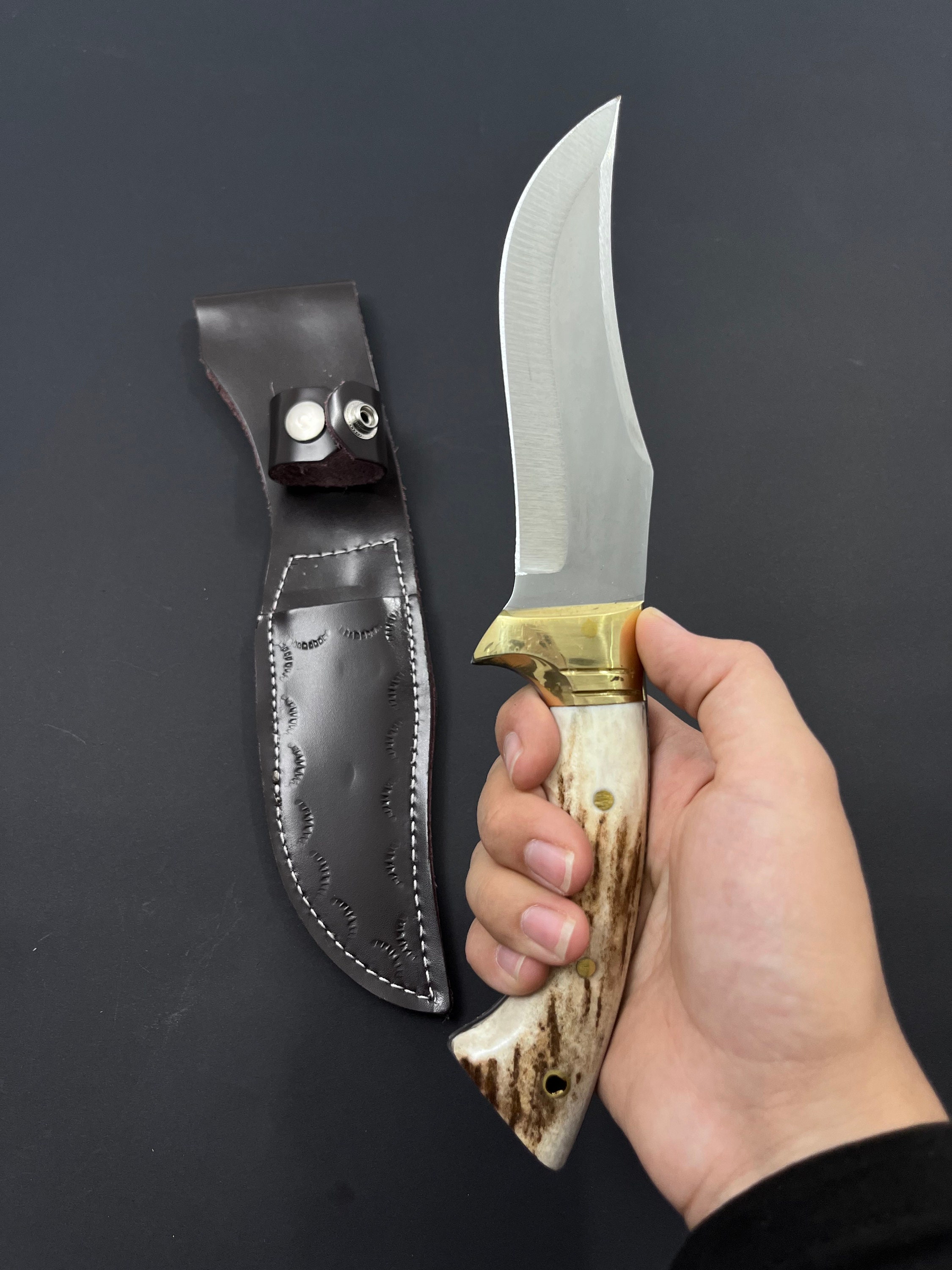 アウトドアナイフ 鹿の角ハンドル ハンドメイド 鹿の角ハンドルのナイフ 【公式通販】