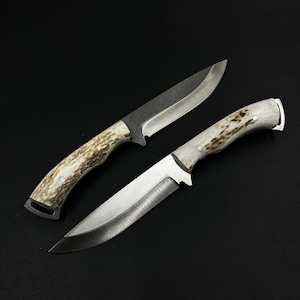 Personalized Deer Antler Hunting Knife: Engraved Groomsmen Gift, 4034 Steel