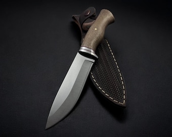 Cuchillo de caza Bowie grabado a medida: Set de regalo personalizado para padrinos de boda