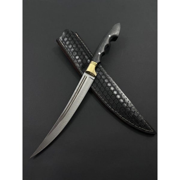 Custom Fillet Knife Personalized Handmade Fillet Knife With Leather Case Fishing Knife Engraved Gift Knife For Men Women Christmas Gift