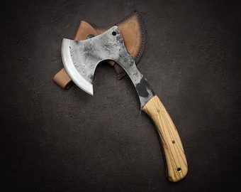Hand Forged Tactical Hatchet Carbon steel Camping Axe Viking Ax Bearded Axe Tomahawk Axes Camping Hatchet Groomsmen Knives Set