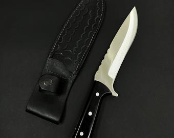 Personalized Hunting Knife: 4116 Stainless Steel, Black Micarta Handle