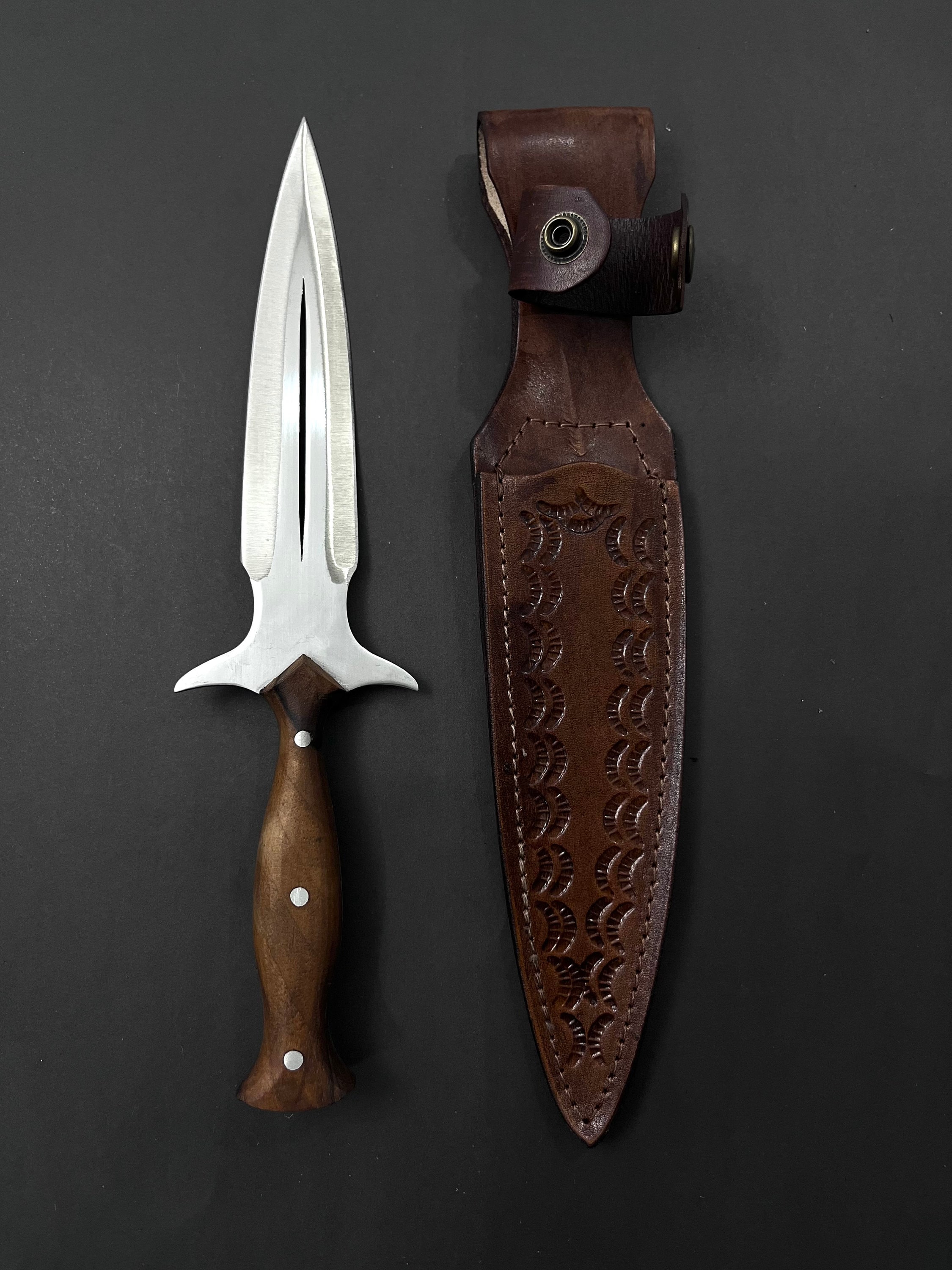 Custom Engraved Double Edge Dagger: Full Tang Camping Knife, Groomsman ...