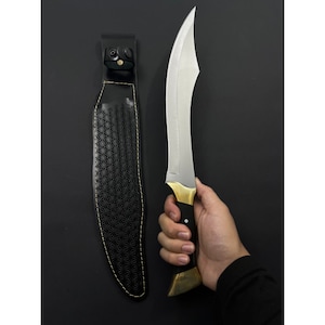 15" Handmade Hunting Machete Knife Custom Survival Camping Knives Tactical Fixed Knife Wedding Cake Knife Groomsmen Knife Gift for Him