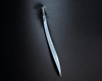 30" Personalized Handmade Decoration Yataghan Ottoman Sword, Silver Color Design Stainless Steel Islamic Sword Costumized Groom Wedding Gift