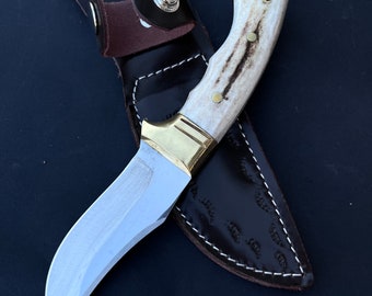 Handgefertigte Hirsch Horn Bowie Messer Jagdmesser Trauzeugen Geschenke Benutzerdefinierte gravierte Messer Personalisierte Hirschgeweihmesser für Männer Geburtstagsgeschenke