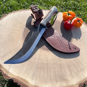 13" personlig machetekniv med hjorthornshandtag: Handgjord jaktkniv, present till män