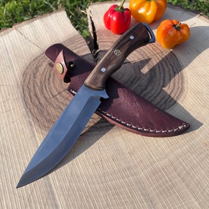 Handmade Hunting Bushcraft Knife: Personalized Engraved Gift