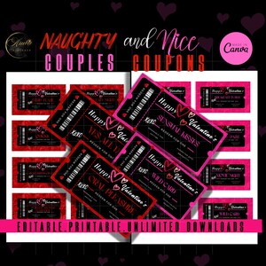 Customizable Love Coupon Book | Printable Coupon Book, Valentine&#39;s Day Gift, Last Minute Gift Idea, Anniversary Gift, Gift for Him, DIY Gift