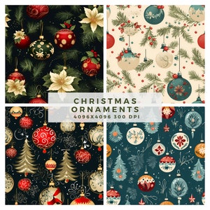 Christmas Ornaments Seamless Digital Paper