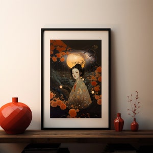 Printable Wall Art, Japanese Girl, Digital Download