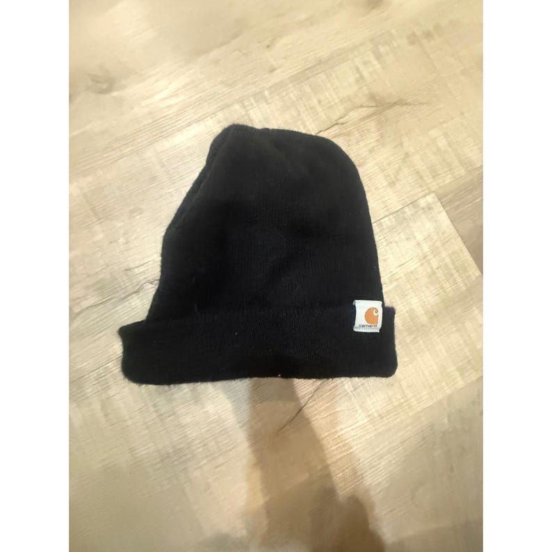 Vintage Carhartt Beanie - Made in Canada - Black w/ Gold Spellout Logo image 3