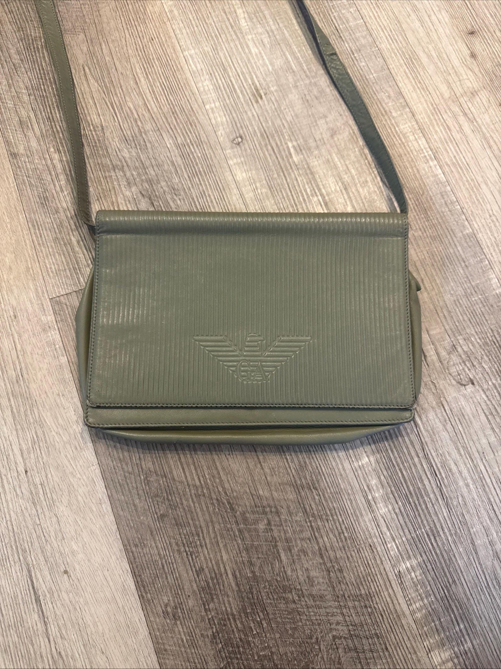 Vintage Giorgio Armani X Valextra Green Leather Envelope Clutch - Etsy