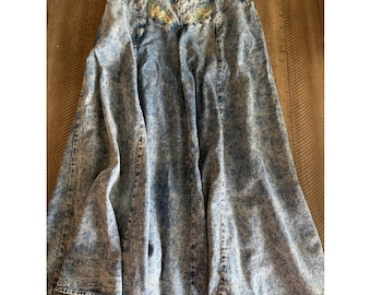 Gonna western vintage anni '80 Marie St Monet con lavaggio acido - Carré in stile sud-occidentale - Taglia 4