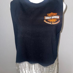 Harley rhinestone fringe tank
