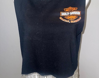 Harley rhinestone fringe tank