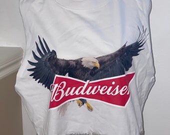 Budweiser rhinestone fringe crop tank