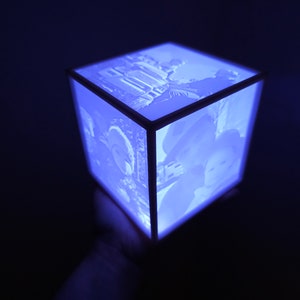 Cube photo/ Lithophane imprimé en 3D personnalisé