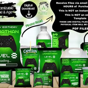 Video Game Party Favor Labels - Gamer Chip bag - Water - Juice- Chocolate- Gamer Birthday- Gamer Party - Digital Download- PDF Files
