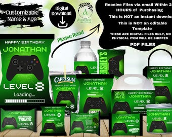 Video Game Party Favor Labels - Gamer Chip bag - Water - Juice- Chocolate- Gamer Birthday- Gamer Party - Digital Download- PDF Files