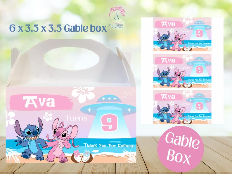 Alien- Stitch - Angel- Party Favor Labels - 5 Pack- Birthday- Stitch Chip bag - juice - Stitch party favors- Digital Download- PDF Files image 7