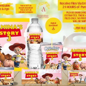 Toys- Pink - Girl - Party Labels - Chip bag - Water bottle - Chocolate -Rice Treat - Juice- Pringles- Gable Box- DIGITAL DOWNLOAD